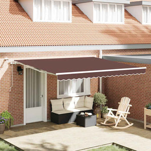 vidaXL Awning Automatic with LED Brown 400x300 cm