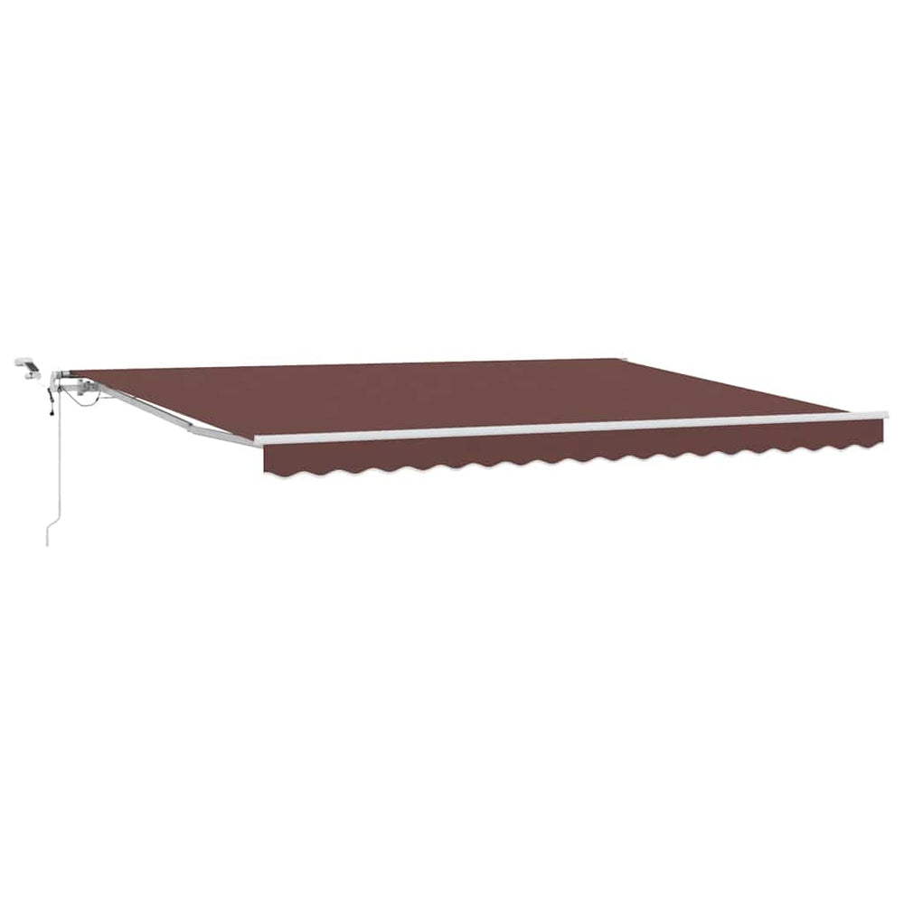 vidaXL Automatic Awning with LED Brown 450x300 cm