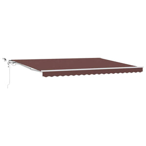 vidaXL Automatic Awning with LED Brown 450x300 cm