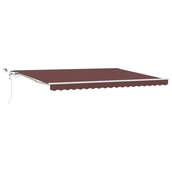 vidaXL Automatic Awning with LED Brown 450x300 cm