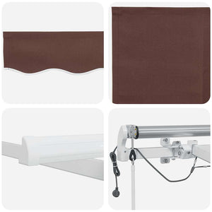 vidaXL Awning Automatic with LED Brown 500x300 cm