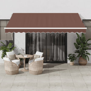 vidaXL Awning Automatic Brown 400x350 cm