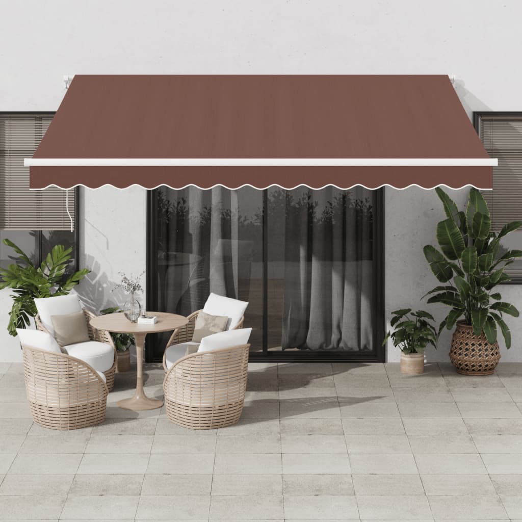 vidaXL Awning Automatic Brown 400x350 cm