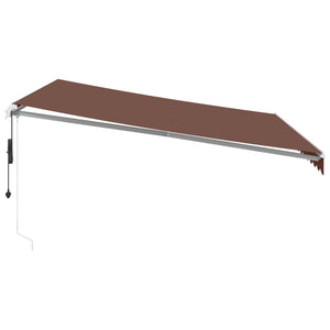 vidaXL Awning Automatic with LED Brown 400x350 cm
