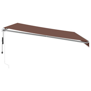 vidaXL Awning Automatic with LED Brown 450x350 cm