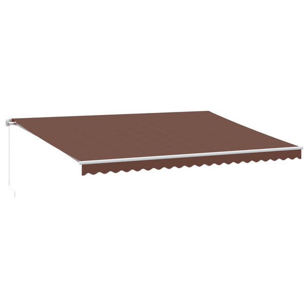 vidaXL Manual Awning with LED Brown 500x350 cm