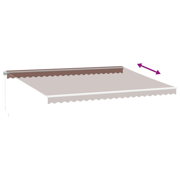 vidaXL Manual Awning with LED Brown 500x350 cm