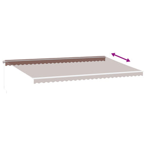 vidaXL Manual Awning with LED Brown 600x350 cm
