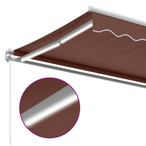 vidaXL Manual Awning with LED Brown 600x350 cm