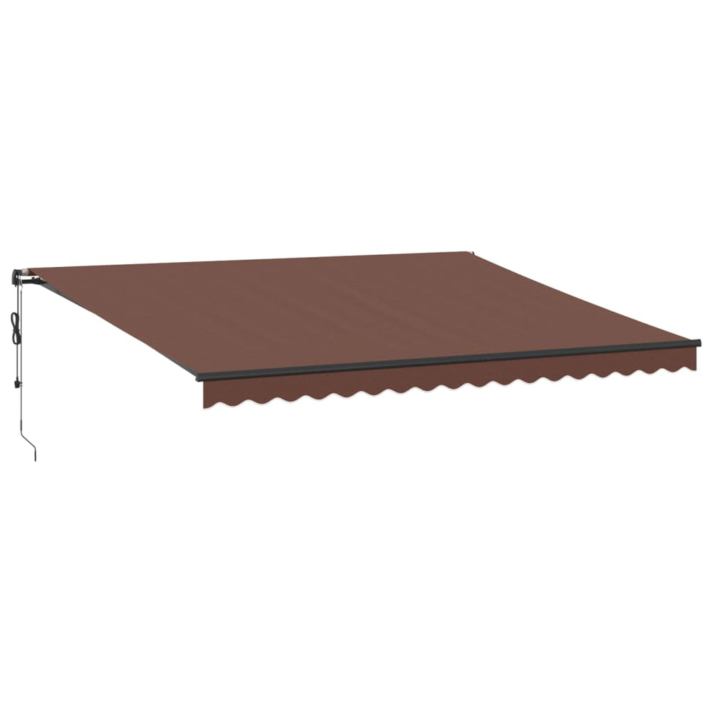 vidaXL Automatic Awning with LEDs Brown 450x350 cm