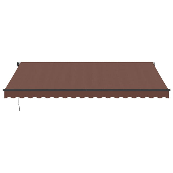 vidaXL Automatic Awning with LEDs Brown 450x350 cm