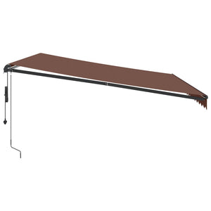 vidaXL Automatic Awning with LEDs Brown 450x350 cm