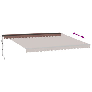 vidaXL Automatic Awning with LEDs Brown 450x350 cm