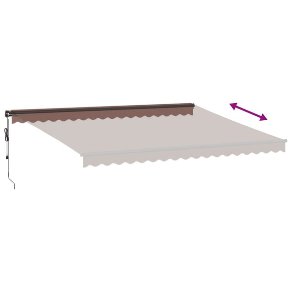 vidaXL Automatic Awning with LEDs Brown 450x350 cm