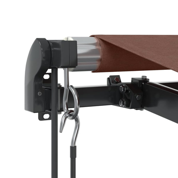 vidaXL Automatic Awning with LEDs Brown 450x350 cm