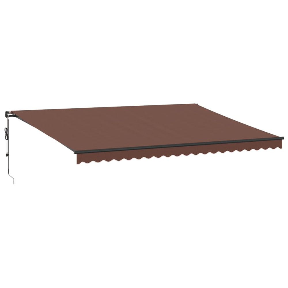 vidaXL Automatic Awning with LEDs Brown 500x350 cm