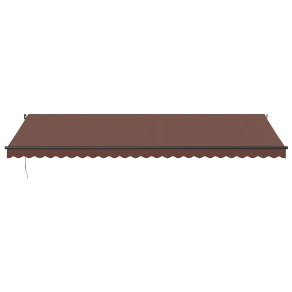 vidaXL Manual Awning with LEDs Brown 600x350 cm