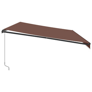 vidaXL Manual Awning with LEDs Brown 600x350 cm