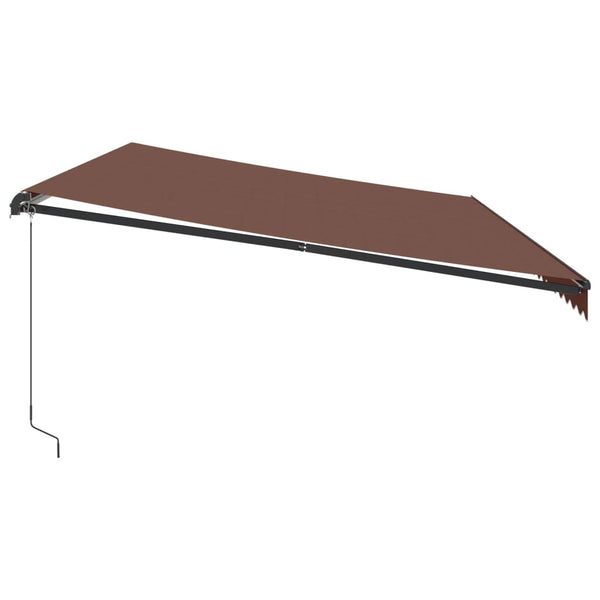 vidaXL Manual Awning with LEDs Brown 600x350 cm