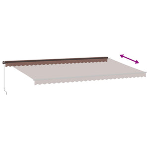 vidaXL Manual Awning with LEDs Brown 600x350 cm