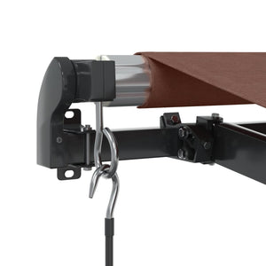 vidaXL Manual Awning with LEDs Brown 600x350 cm