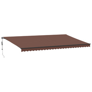 vidaXL Automatic Awning with LEDs Brown 600x350 cm
