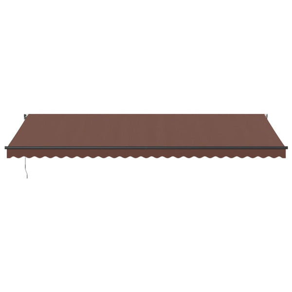 vidaXL Automatic Awning with LEDs Brown 600x350 cm