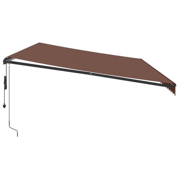 vidaXL Automatic Awning with LEDs Brown 600x350 cm