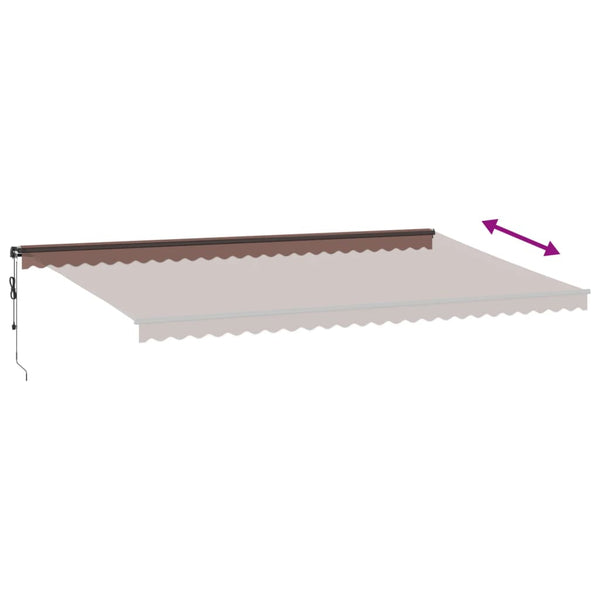 vidaXL Automatic Awning with LEDs Brown 600x350 cm