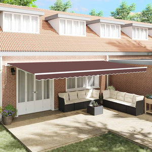 vidaXL Manual Awning Brown 600x300 cm