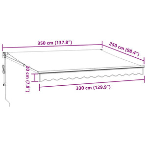 vidaXL Awning Automatic Brown 350x250 cm