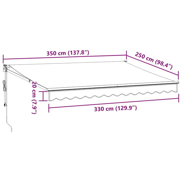 vidaXL Awning Automatic Brown 350x250 cm