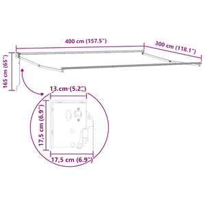 vidaXL Awning Automatic Brown 400x300 cm