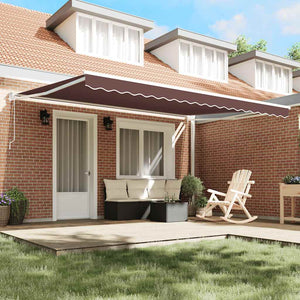 vidaXL Awning Automatic Brown 450x300 cm