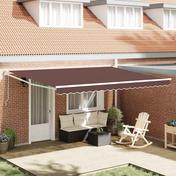 vidaXL Awning Automatic Brown 450x300 cm