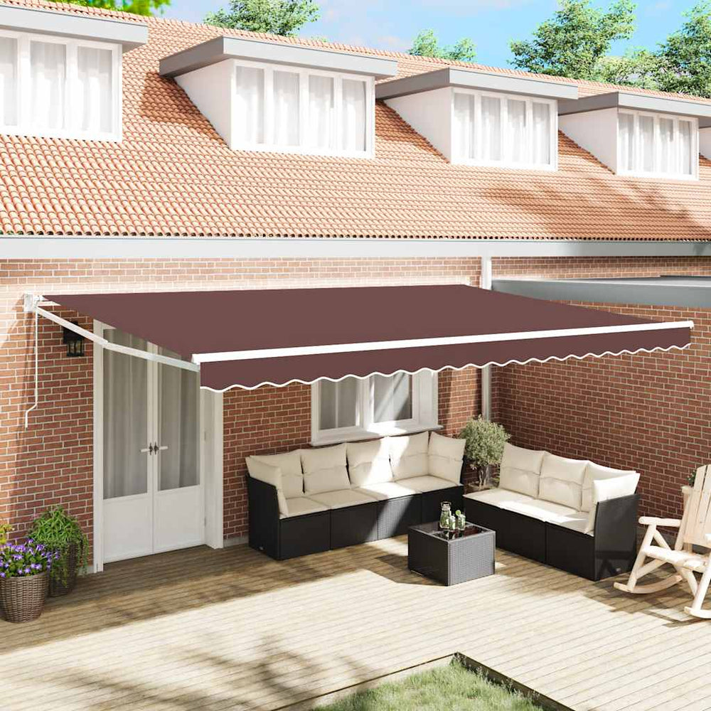 vidaXL Awning Automatic Brown 500x300 cm