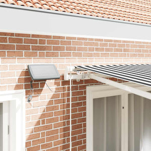 vidaXL Manual Awning with LED Lighting Anthracite & White 300x250 cm