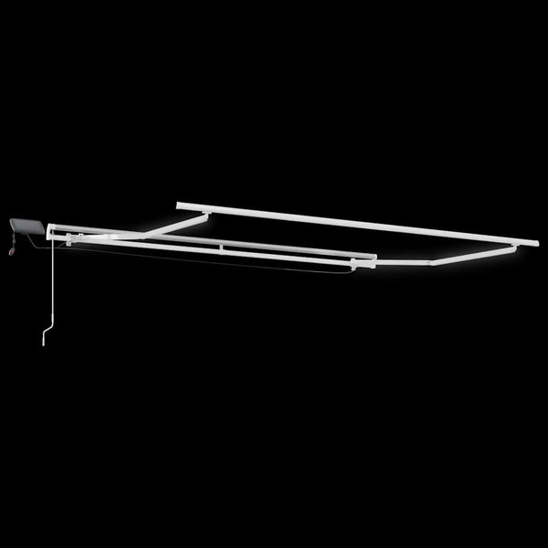 vidaXL Manual Awning with LED Lighting Anthracite & White 300x250 cm