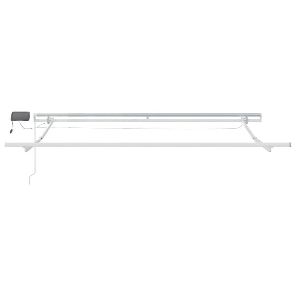 vidaXL Manual Awning with LED Lighting Anthracite & White 300x250 cm