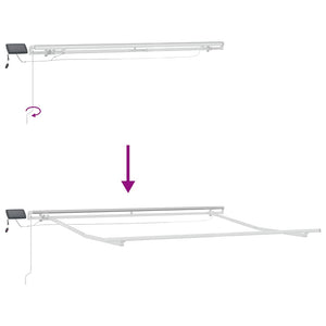 vidaXL Manual Awning with LED Lighting Anthracite & White 300x250 cm