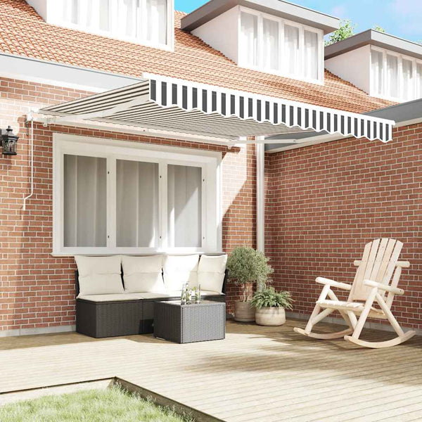 vidaXL Automatic Awning Anthracite & White 300x250 cm