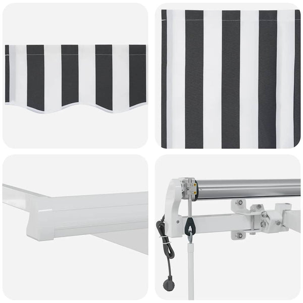 vidaXL Automatic Awning Anthracite & White 300x250 cm