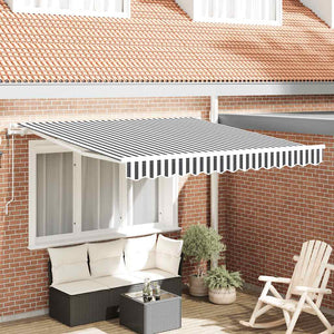 vidaXL Automatic Awning Anthracite & White 300x250 cm