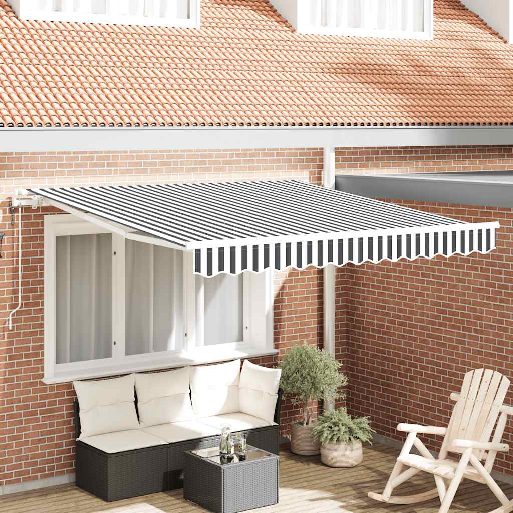 vidaXL Automatic Awning Anthracite & White 300x250 cm