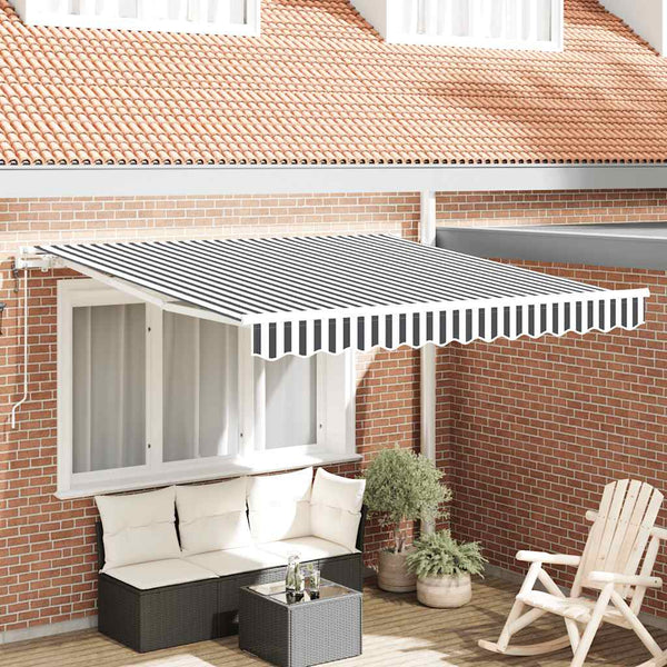 vidaXL Automatic Awning Anthracite & White 300x250 cm