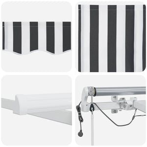 vidaXL Automatic Awning with LED Anthracite & White 300x250 cm