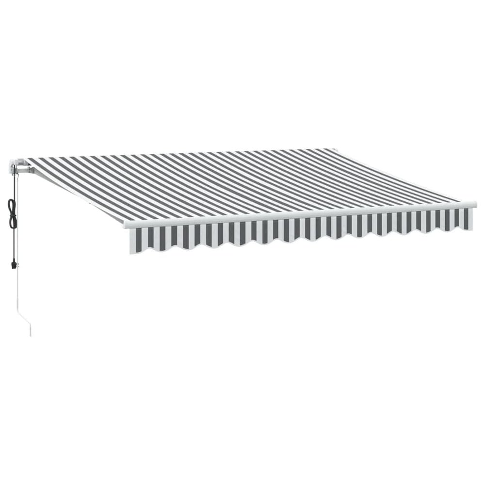vidaXL Automatic Awning with LED Anthracite & White 350x250 cm
