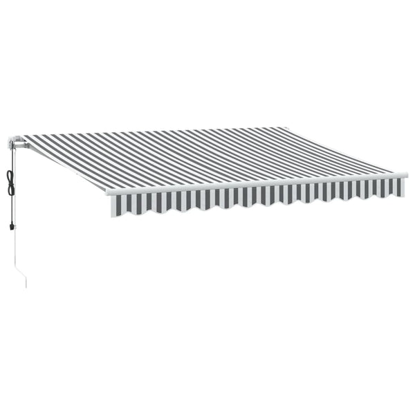vidaXL Automatic Awning with LED Anthracite & White 350x250 cm