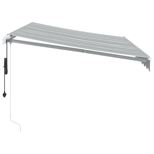 vidaXL Automatic Awning with LED Anthracite & White 350x250 cm