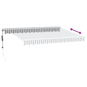 vidaXL Automatic Awning with LED Anthracite & White 350x250 cm